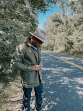 Load image into Gallery viewer, Jean Jacket | Olive Chore Coat