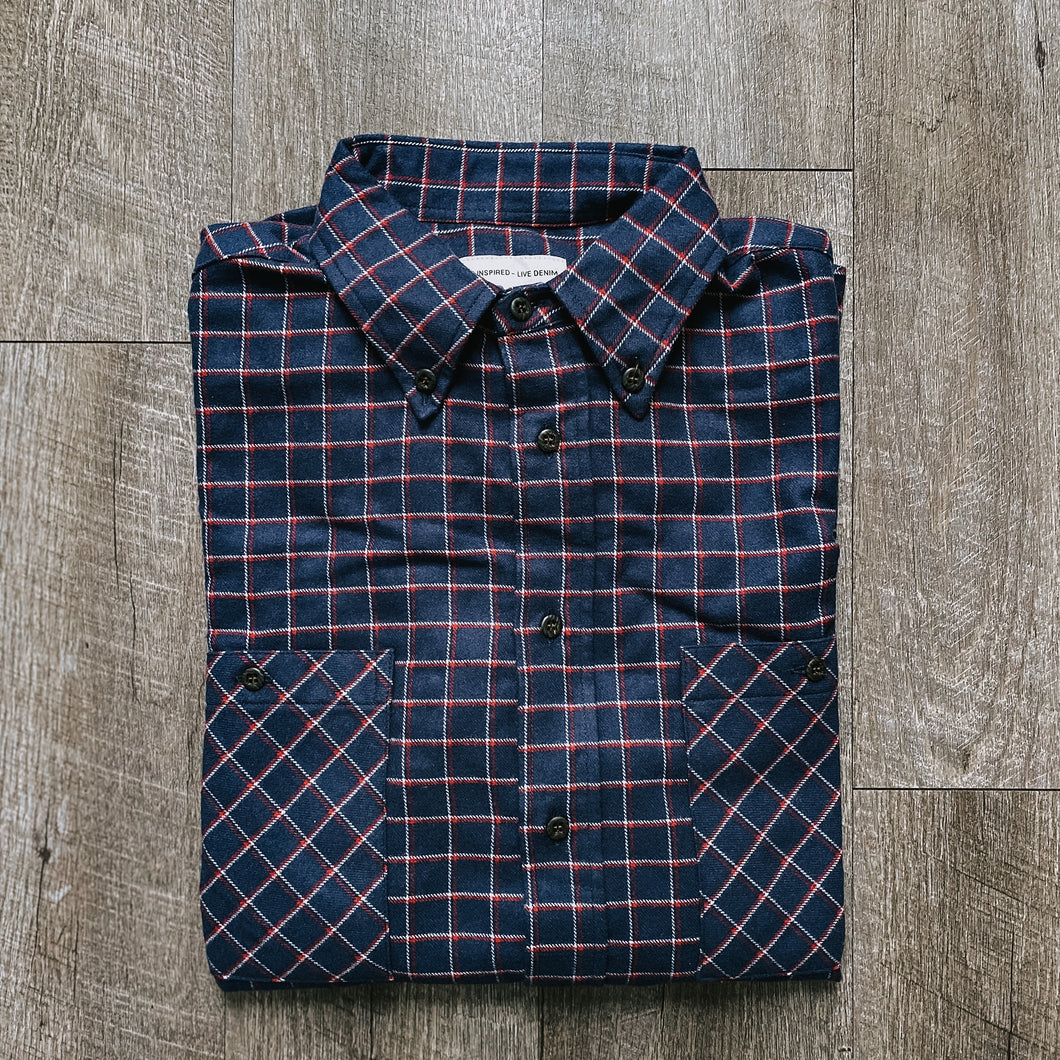 Defender Shirt in Navy Plaid Flannel